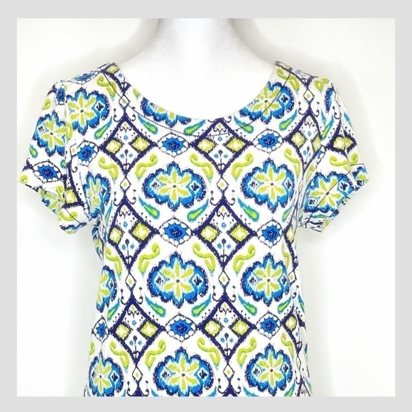 Hatley Nellie Short Sleeve Mini Mixed Flower Dot Print Zip Back Stretch Dress - Picture 4 of 11